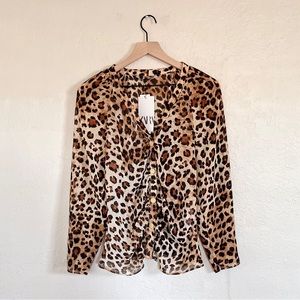 Zara  Animal Print Shirt